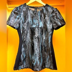 BCBGMaxAzria Faux Fur Blouse (XS)